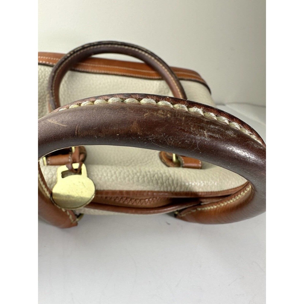 Dooney & Bourke Norfolk Domed Satchel Bag Taupe Tan Brown Purse Leather Handbag - Picture 8 of 16